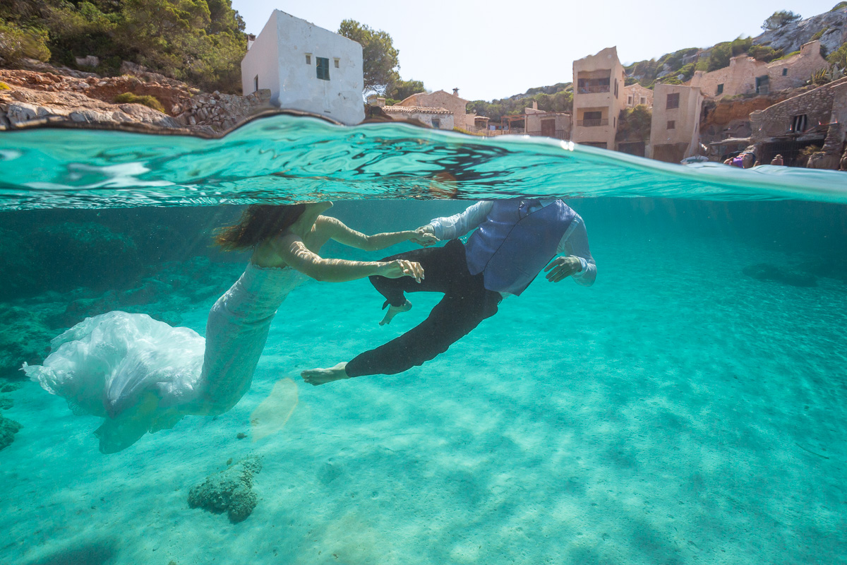 Mallorca Underwater Trash the Dress Photography