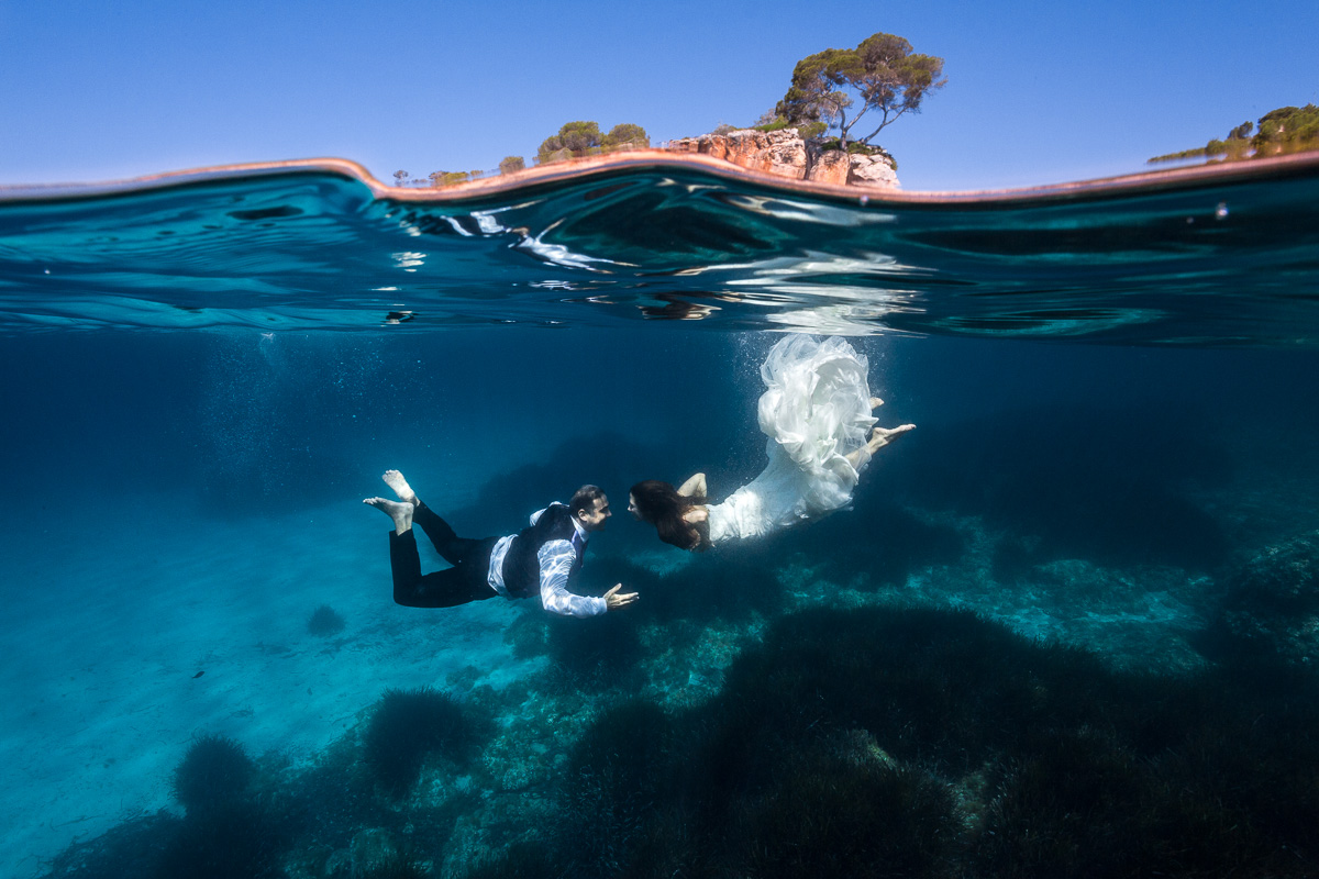 Mallorca Underwater Trash the Dress Photography