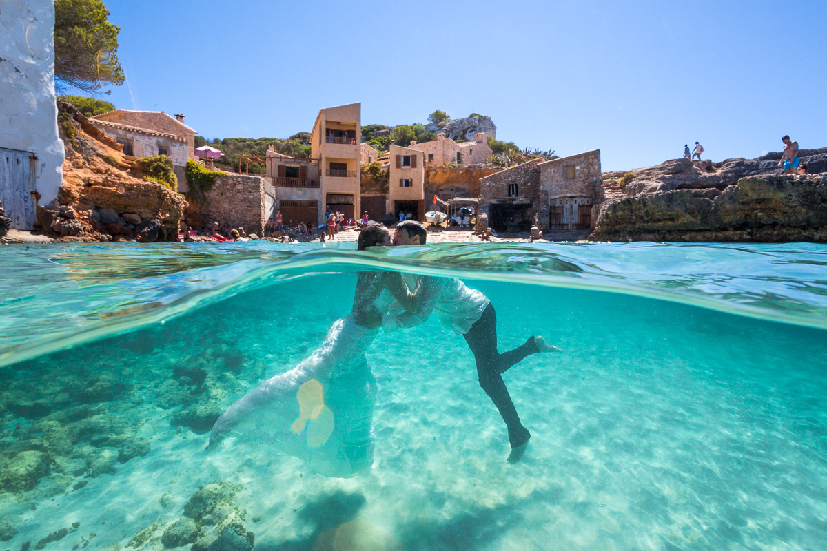 Postboda bajo el agua en Mallorca